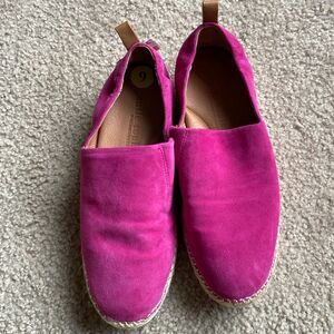 Gentle souls Dark Pink Barbie Suede Lara Sporty Platform Espadrille Loafer